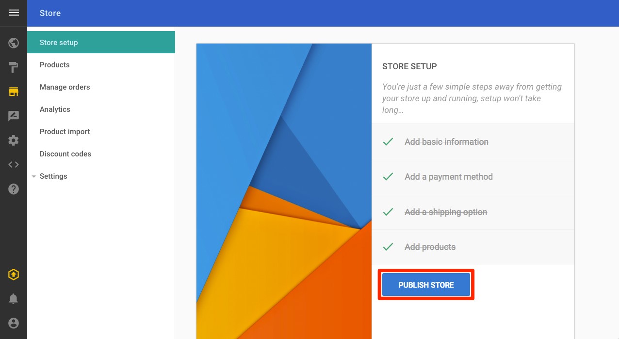 Publishing your store
